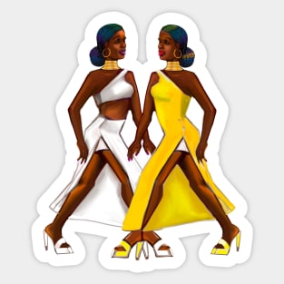 The best Gifts for black women 2022 Black is beautiful Afro queen sisters on the catwalk- women of Color, women of colour, Sticker